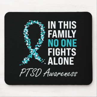 PTSD Awareness Aquamarin Ribbon Mousepad