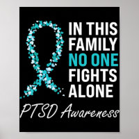 PTSD Awareness Aquamarin Ribbon