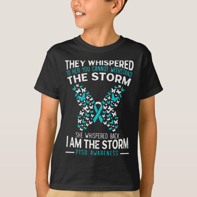PTSD Awareness Butterfly Posttraumatische Stressdi T-Shirt (Vorderseite)