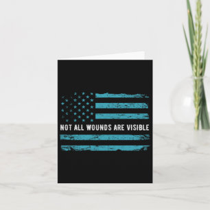 Ptsd Awareness US Flag in Aquamarin Color T Warrio Karte