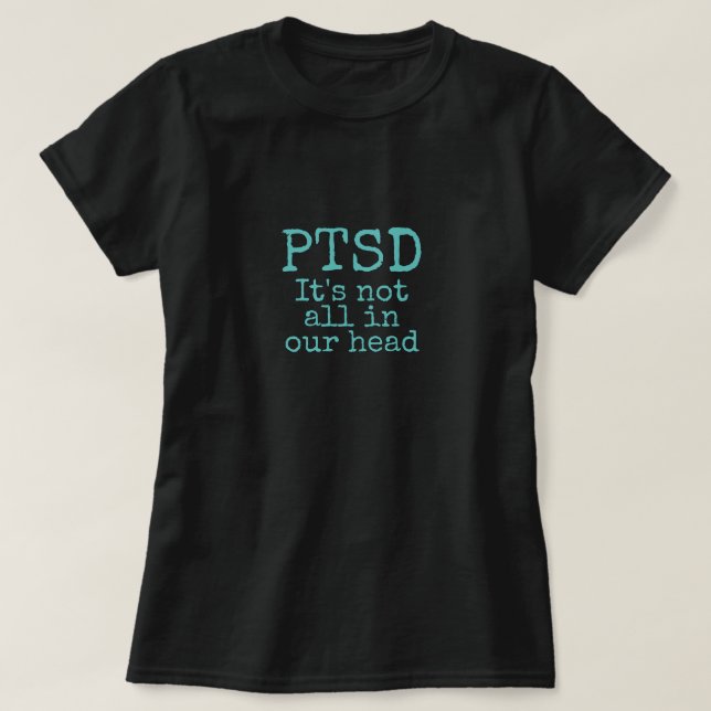 PTSD-Bewusstsein für die aquamarine psychische Ges T-Shirt (Design vorne)