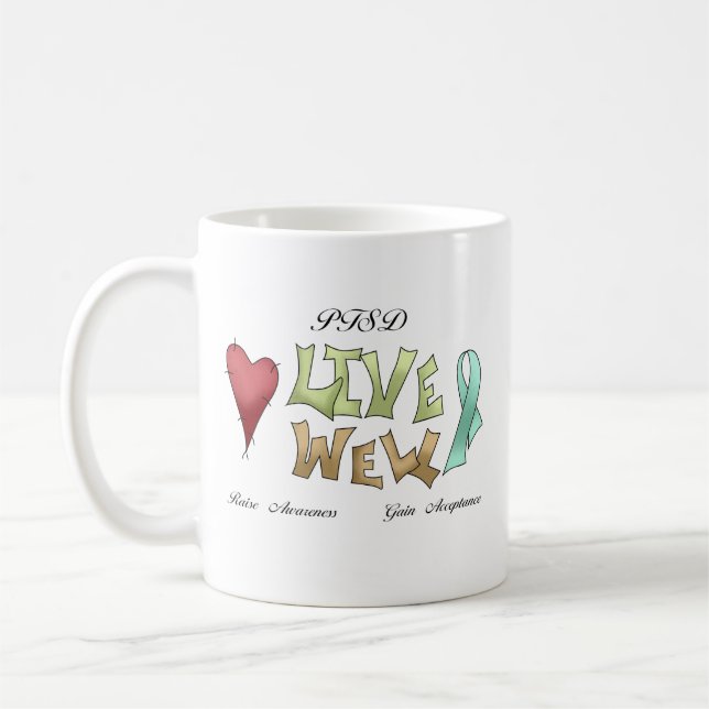 PTSD Bewusstsein Kaffeetasse (Links)