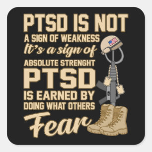 PTSD ist kein Zeichen für das schwache Bewusstsei Quadratischer Aufkleber