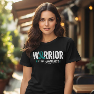 PTSD-Krieger Teal-Band Awareness Tri-Blend Shirt