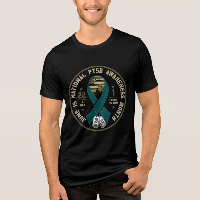 PTSD Münze  Tri-Blend Shirt (Vorderseite)