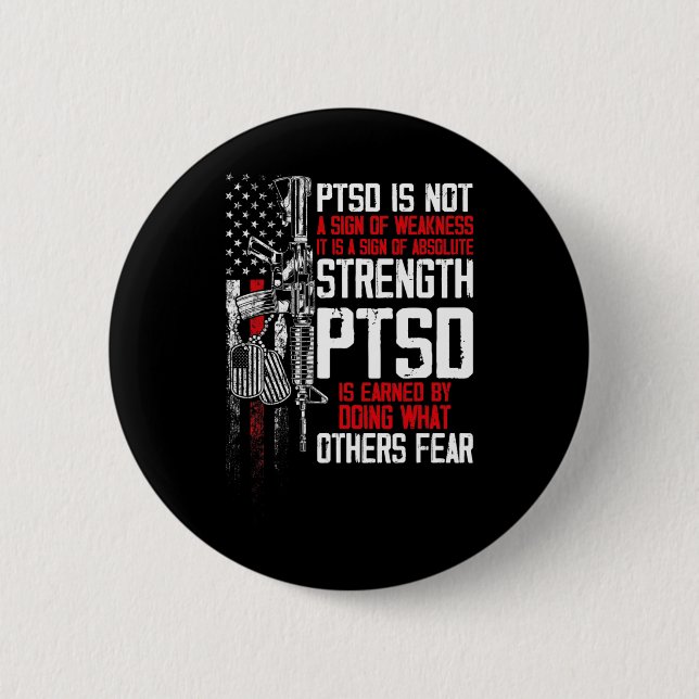 Ptsd Posttraumatische Stressstörung Button (Vorderseite)