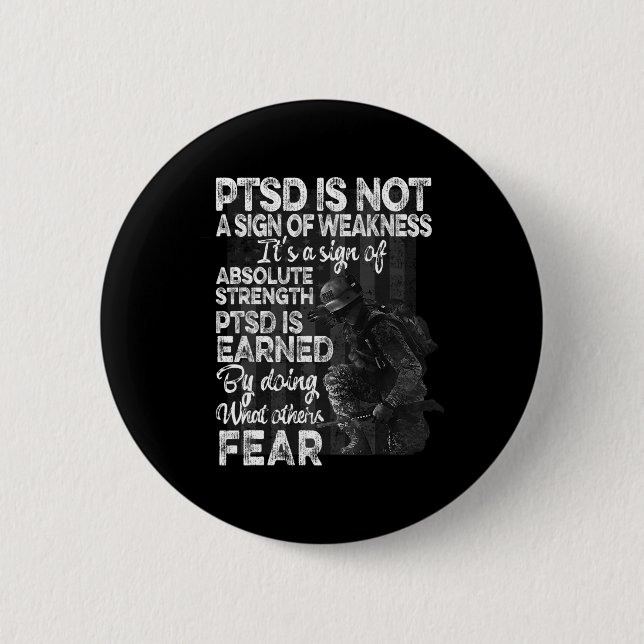 Ptsd Posttraumatische Stressstörung Button (Vorderseite)
