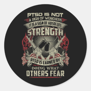 Ptsd Posttraumatische Stressstörung Runder Aufkleber