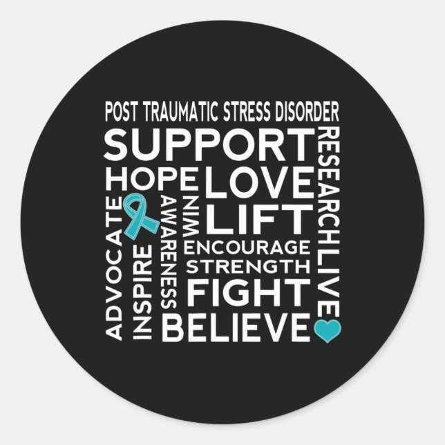 Ptsd Posttraumatisches Stressgedächtnis Bewusstsei Runder Aufkleber (Vorderseite)