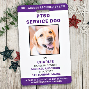 PTSD Service Dog Personalisiert Einfaches Foto ID Ausweis
