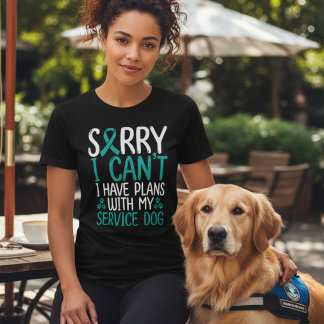 PTSD-Servicehund-Pläne Teal-Schleife Tri-Blend Shirt