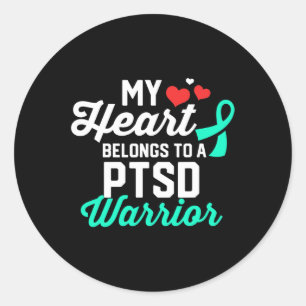 Ptsd Stress Warrior Survivor Unterstützung Bewusst Runder Aufkleber