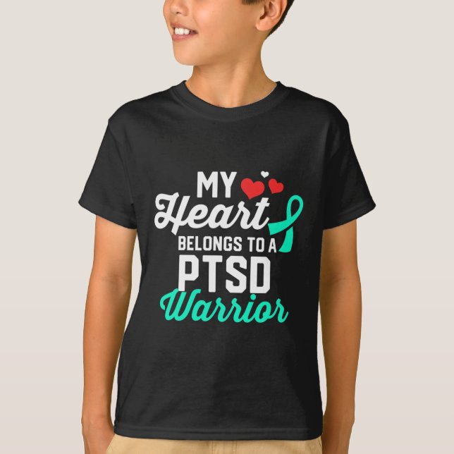 Ptsd Stress Warrior Survivor Unterstützung Bewusst T-Shirt (Vorderseite)