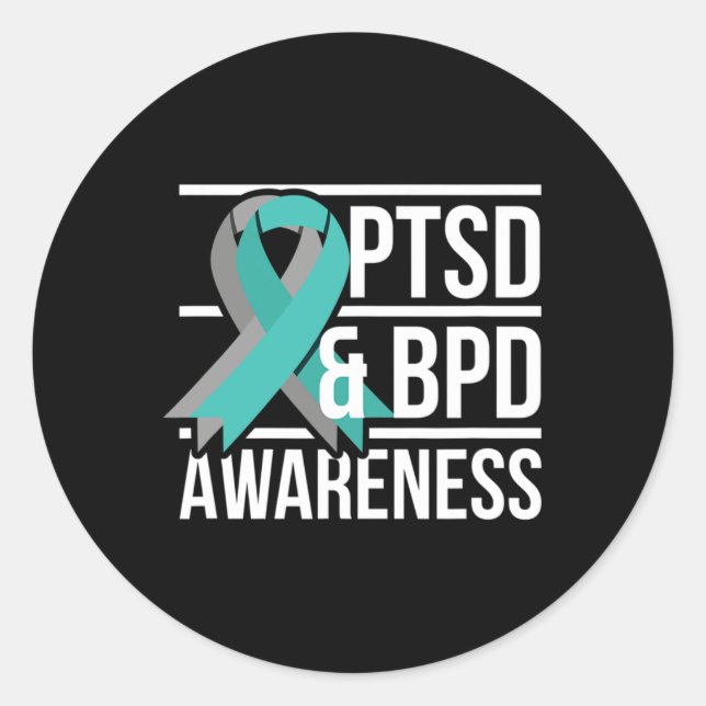 Ptsd und BPD-Bewusstsein Runder Aufkleber (Vorderseite)