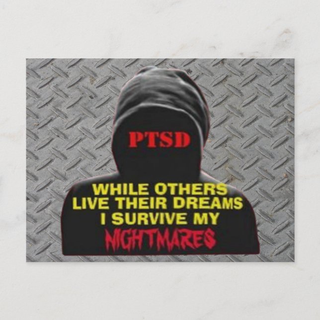 PTSD: WÄHREND ANDERE IHRE TRÄUME LEBEN POSTKARTE (Vorderseite)