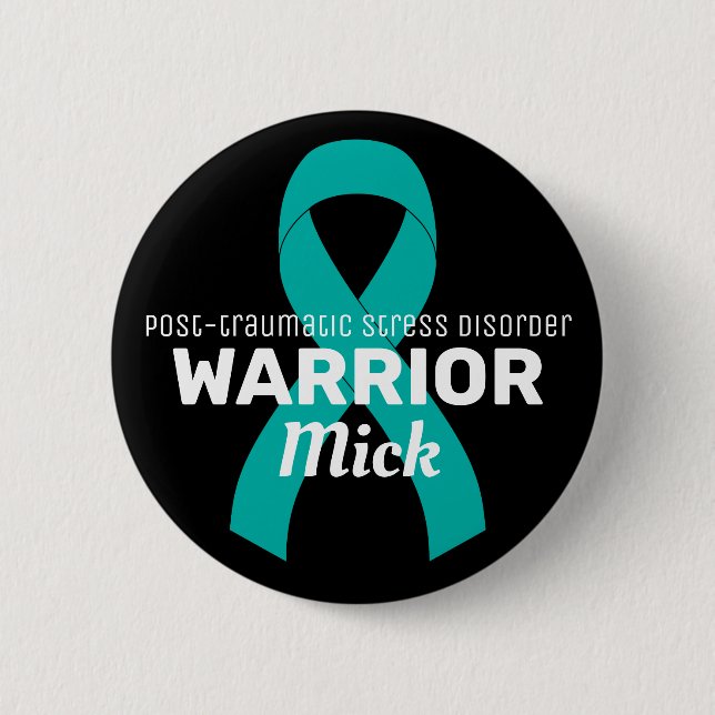 PTSD Warrior Black Button (Vorderseite)