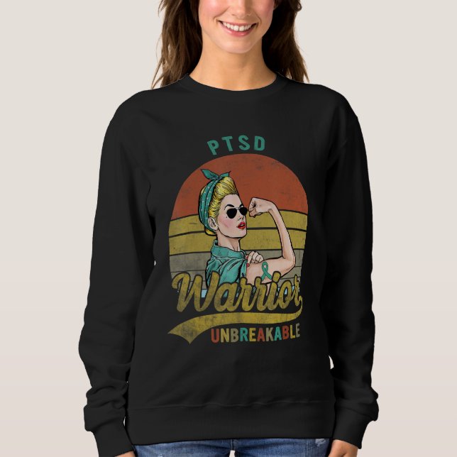 PTSD Warrior Unzerbrechliche Erkenntnis Vintag Sweatshirt (Vorderseite)