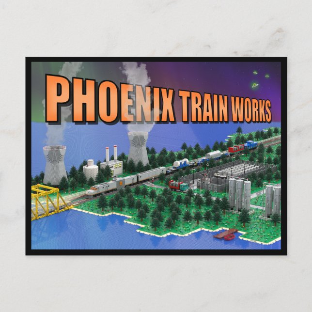 PTW Atomic Train und Kraftwerkszene Postkarte (Vorderseite)
