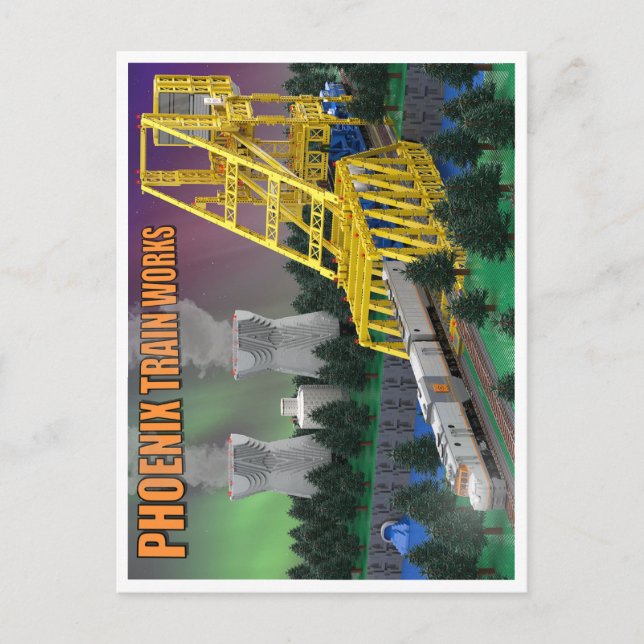PTW Atomic Zug auf Brücke Postkarte (Vorderseite)