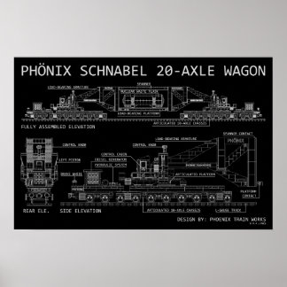 PTW Kleinformat-Schnabel-Triebwagen "Blueprint" Poster