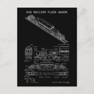 PTW KUA Nuclear Flask Train Wagon "Blaupause" Postkarte