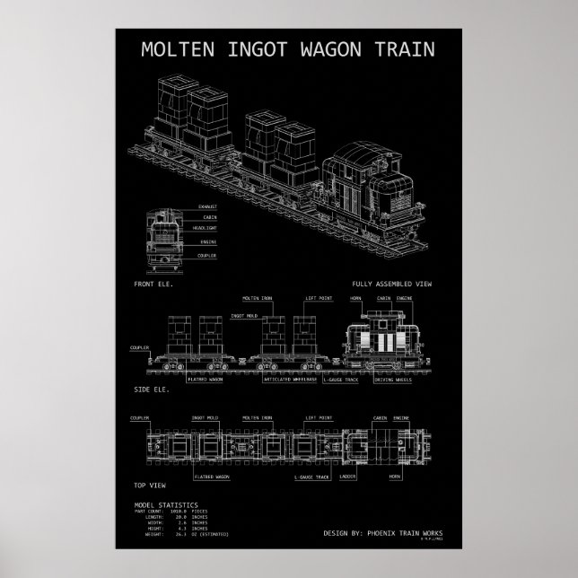 PTW-Molten-Ingot-Zug "Blaupause" Poster (Vorne)