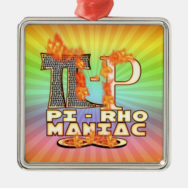 PU-Rho Maniac (PYROMANIAC) WORTSPIEL BEABSICHTIGT Silbernes Ornament (Vorne)