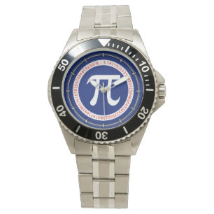 PU-Symbol im Kreis auf Marine-Blau Armbanduhr