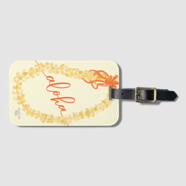 Puakenikeni Leu-Aloha Hawaii-Taschen-Umbau Gepäckanhänger (Vorderseite (Horizontal))
