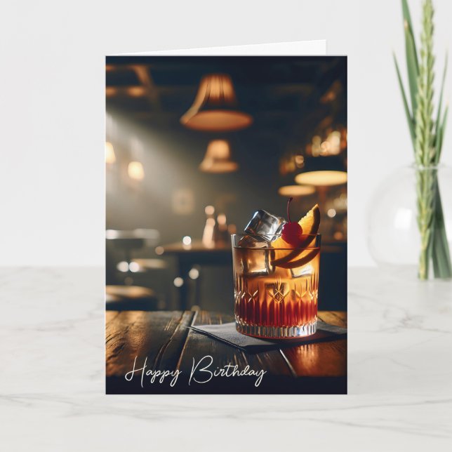 Pub altmodisches Getränk zum Geburtstag Karte (Vorderseite)