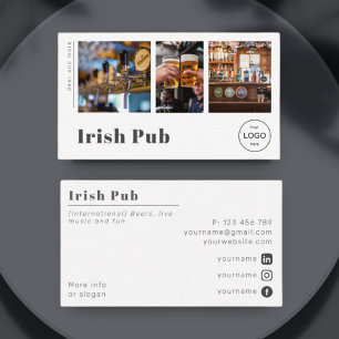 Pub Bar beer Café Club Foto Business Card Visitenkarte