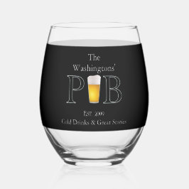 Pub Classique Moderne Verre Boire Vin Stemless