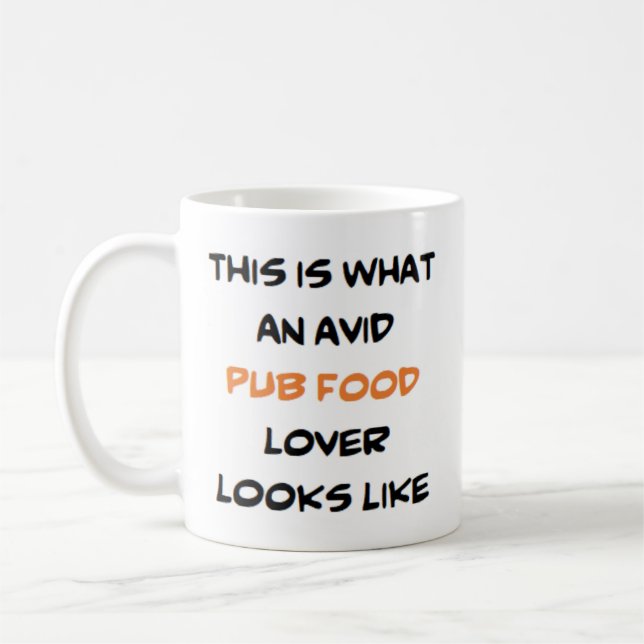 Pub Food Liebhaber, begeistert Kaffeetasse (Links)