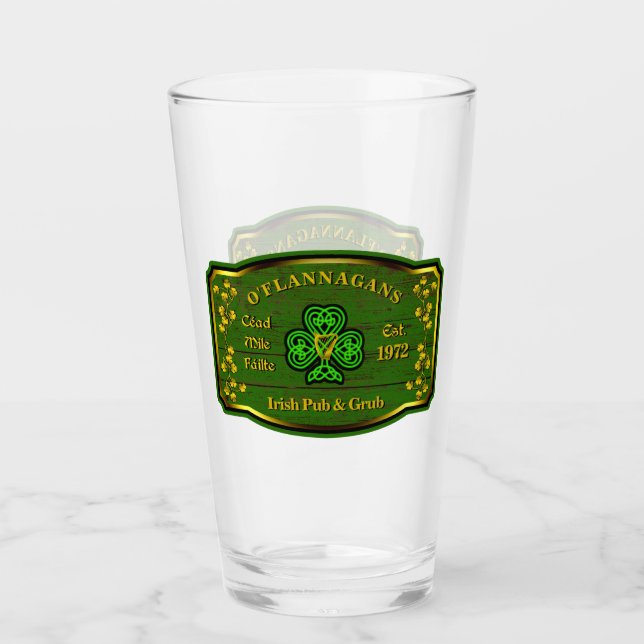 Pub irlandais verre de pinte personnalisé (Devant)