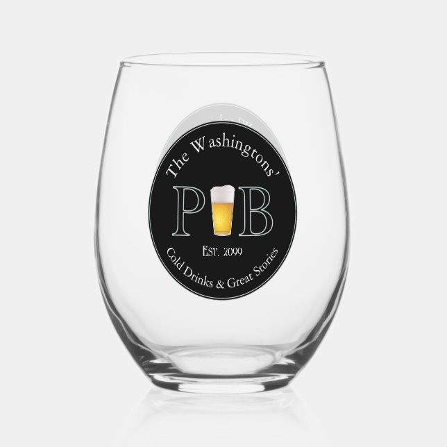Pub Moderne Classique Verre À Boire (Recto)