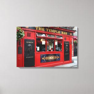 Pub rouge de barre de temple dans la toile de