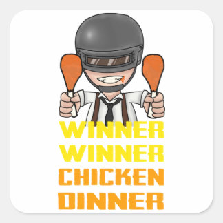 PUBG - Gewinner, Gewinner des Hühnerabends Quadratischer Aufkleber