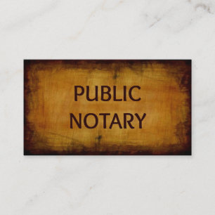 Public Notary Antique Brushed Wood Business Card Visitenkarte