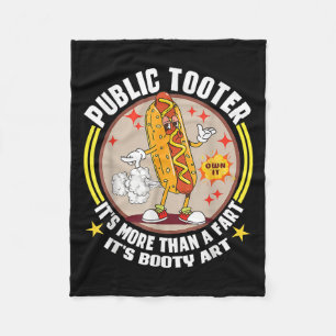 Public Tooter Funny Hotdog Furz Joke Hintern Fleecedecke