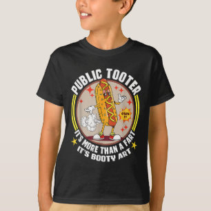 Public Tooter Funny Hotdog Furz Joke Hintern T-Shirt