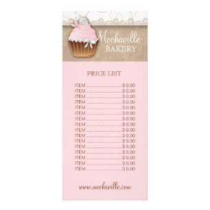 Publicitaire Boulangerie Cupcake Prix Vintage Carte Rack