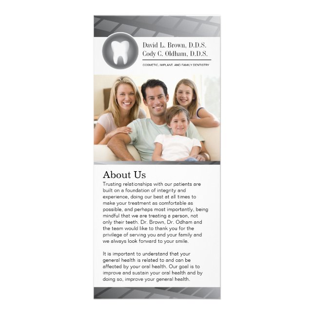 Publicitaire Carte de bâti dentaire personnalisable (Devant)