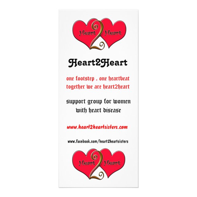 Publicitaire carte de pointe de heart2heart (Devant)