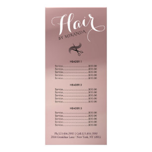 Publicitaire Carte de rack de salon de coiffure élégant   Vous 