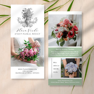 Publicitaire Carte de rack marketing créative à fleurs ancienne