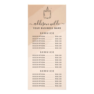 Publicitaire Carte de rack pour entreprise de bougies Boho   Sc