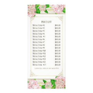 Publicitaire Carte de tarif d'affaires - Rose Hydrangea Florist