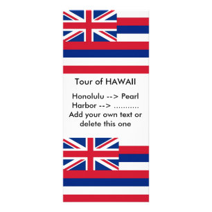 Publicitaire Carte en rack avec Drapeau de Hawaii, U.S.A.