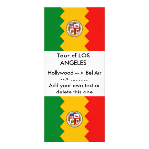 Publicitaire Carte en rack avec Drapeau de Los Angeles, Califor