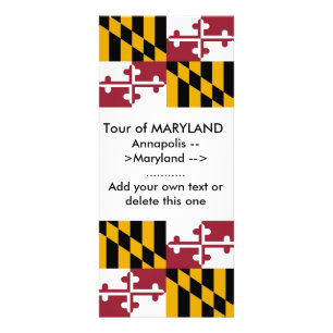 Publicitaire Carte en rack avec Drapeau du Maryland, États-Unis